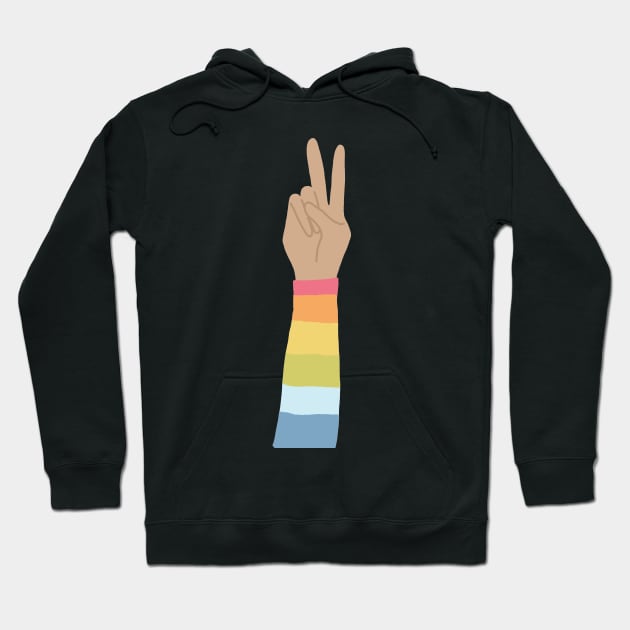 Rainbow Peace Love Wins Hoodie by KathrinLegg